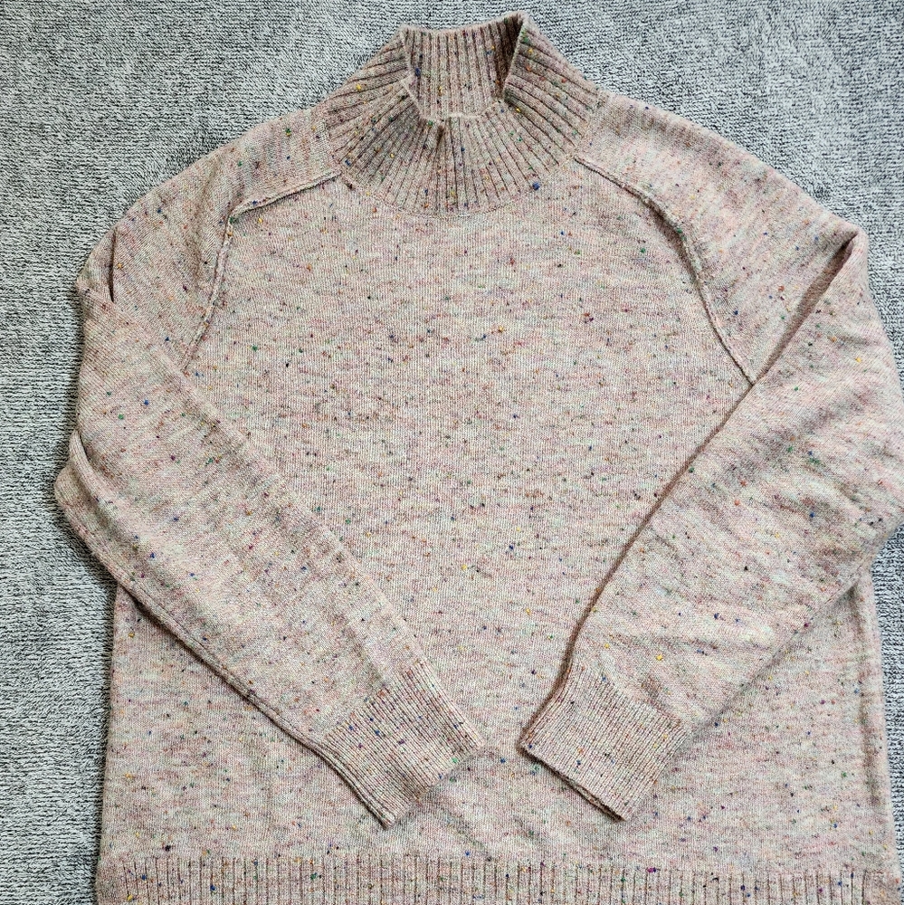 Ann Taylor LOFT Women's Large Tan Mock Neck Sweater Colorful‎ Specs
